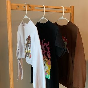 Three Mushroom Shirts